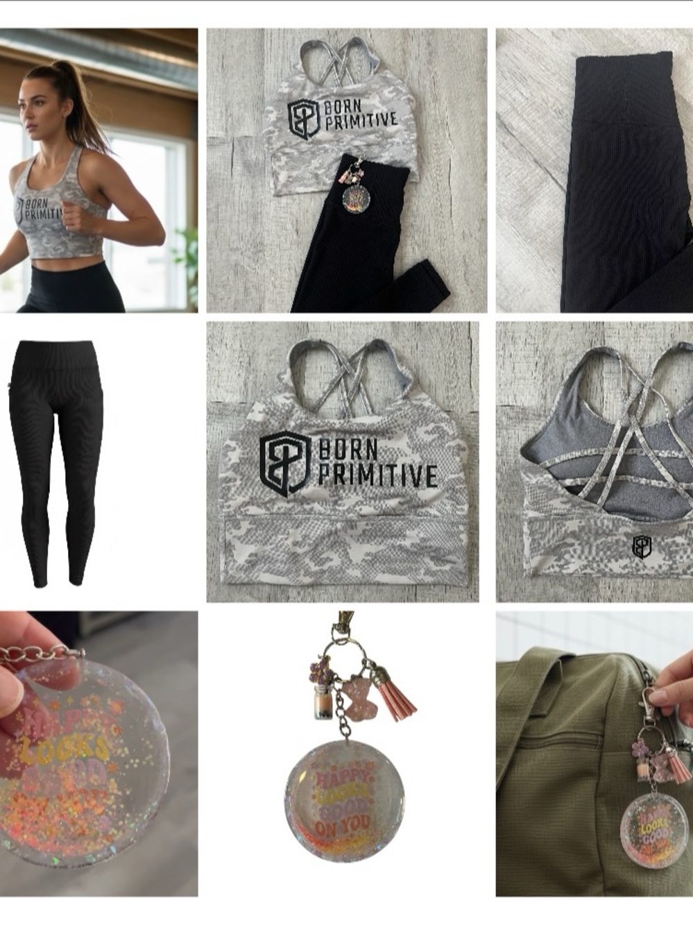 Boutique Activewear Set + Handmade Bag Charm